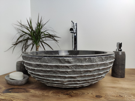 Раковина из мрамора Indo Bowl Marmo Black Medium BM-00032 фото