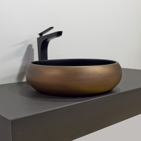 Накладная раковина Comforty 7865000-00012230 41x41 медь/черная фото