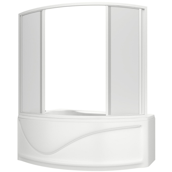 Шторка для ванны раздвижная Bas Николь пластик (4 ств.) прозрачное пластик фото