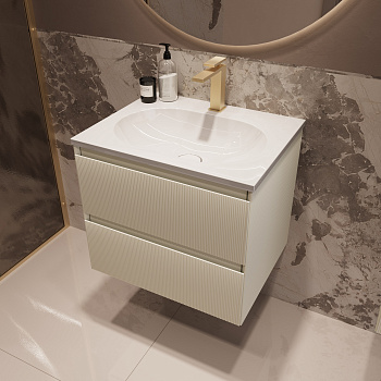 Тумба под раковину Vincea Welle 60 VMC-2WL600MBG M.Beige Soft-touch фото