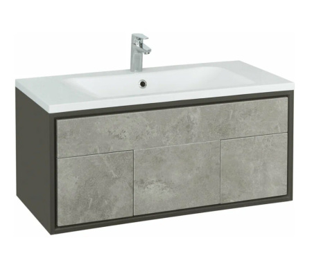 Тумба с раковиной Акватон Уэльс 100 1A267601WA6A0 авеллино грей / антрацит фото