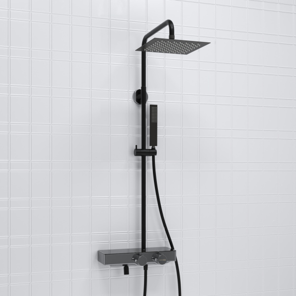 Душевая система (стойка) с термостатом WasserKRAFT Thermo A114.255.218.CB черная матовая фото