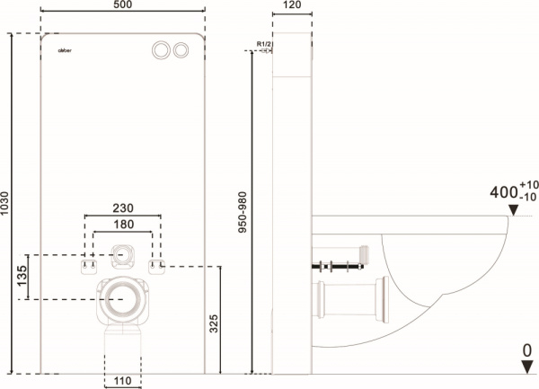Инсталляционный модуль Abber AC0107MB черный фото
