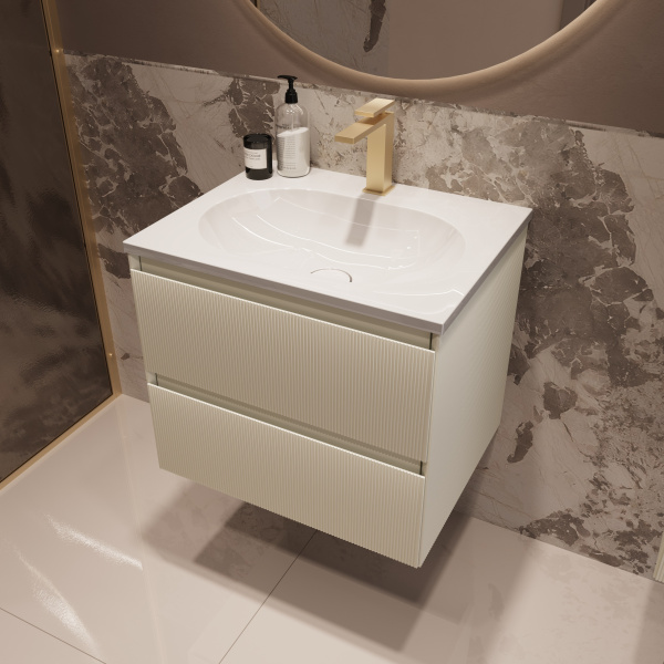 Тумба под раковину Vincea Welle 60 VMC-2WL600MBG M.Beige Soft-touch фото