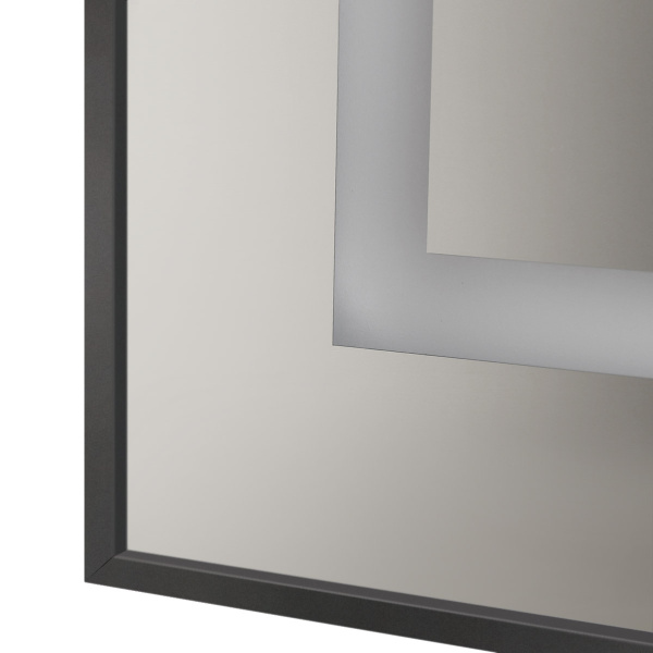Зеркало с подсветкой и сенсорным выключателем BelBagno SPC-KRAFT-800-800-SENS-NERO 80x80 черное фото