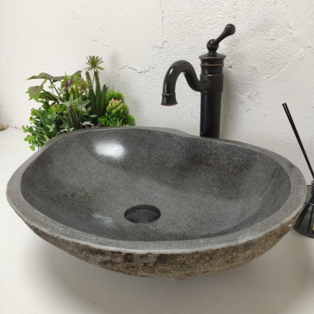 Накладная раковина из речного камня RS01475 (55*41*15) B11 фото