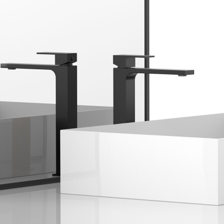 Смеситель для раковины Vincea Cube VBF-1C02MB черный матовый фото