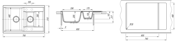 Кухонная мойка АСТРА 760К Dr. Gans 25.065.D0760 латте фото
