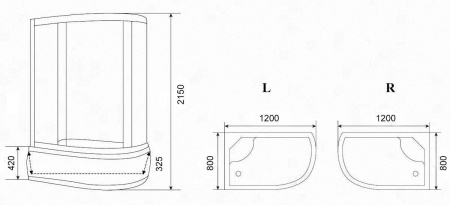 Душевая кабина Parly Bianco EB1221L 120x80 фото