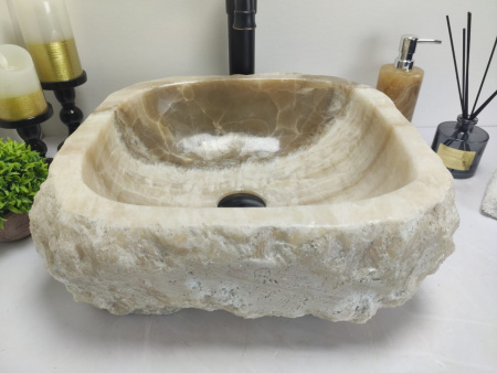 Накладная раковина из оникса Indo Erozy Бавиан EO-00045 фото