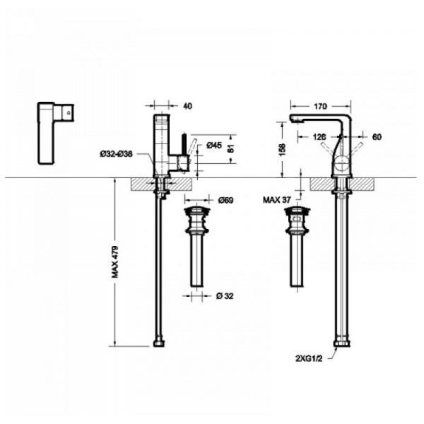 Смеситель для раковины Bravat Arc F16061C-2-ENG фото