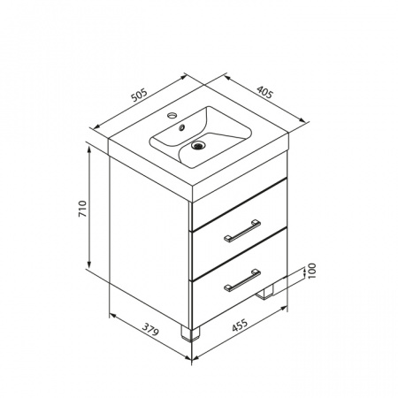 Тумба с раковиной Iddis New Custo NCU50W0i95K фото