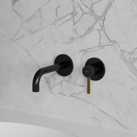 Cмеситель для раковины Omnires Y Y1215HBLGL черный/золото фото