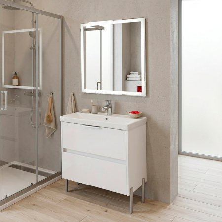 Тумба с раковиной Comforty Селенга-80 00-00022182CF белый глянец фото