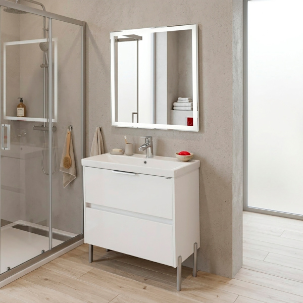Тумба с раковиной Comforty Селенга-80 00-00022182CF белый глянец фото