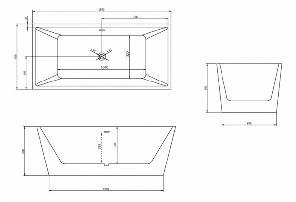 Ванна акриловая Abber AB9224-1.5 150x80 фото