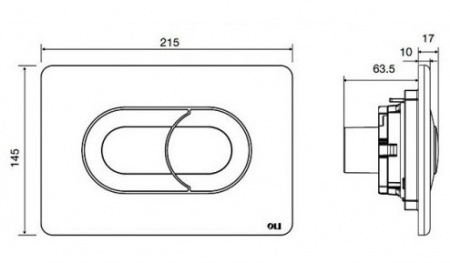 Клавиша смыва Oli Salina 640097 черная/хром глянцевый фото