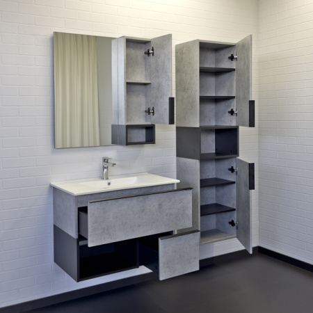 Зеркало-шкаф Comforty Франкфурт-75 бетон светлый 00-00011079 фото