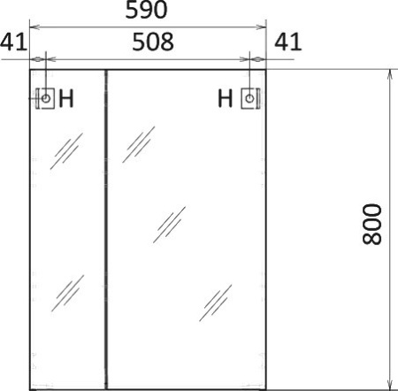 Зеркальный шкаф Raval Statik 60 Sta.03.60/W 60x80 фото