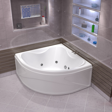 Ванна акриловая с гидромассажем Bas Риола 135х135 фото