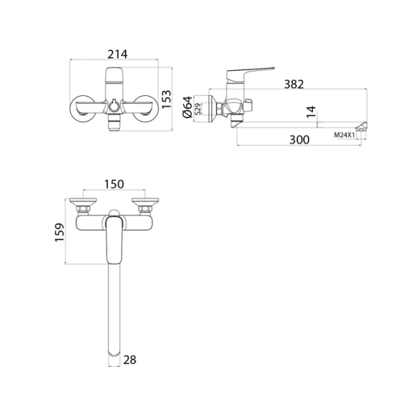 Смеситель для ванны с душем Iddis Sign SIGSBL2i10WA фото