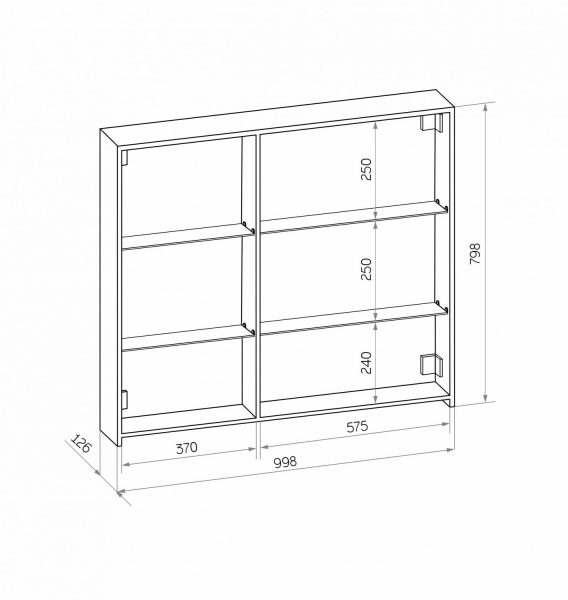 Зеркало-шкаф с подсветкой Art&Max Techno AM-Tec-1000-800-2D-F-Nero 100x80 черный матовый фото