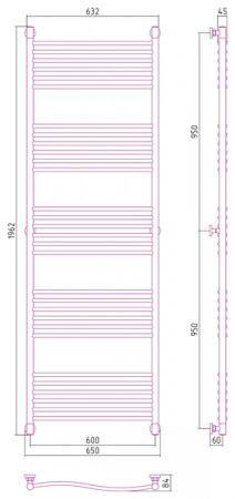 Водяной полотенцесушитель Сунержа Флюид+ 190х60 00-0222-1960 фото