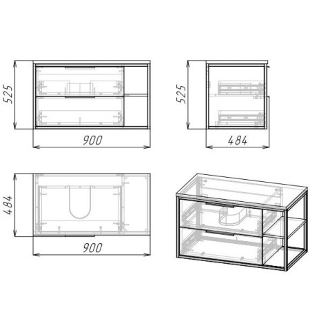 Тумба под накладную раковину Grossman Лофт 109001 фото