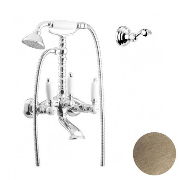 Смеситель для ванны с душем Gattoni Vivaldi lever 1300113VO.GRbr бронза фото