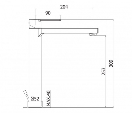 Высокий смеситель для раковины Cezares Ovest OVEST-LSM1-A-BIO фото