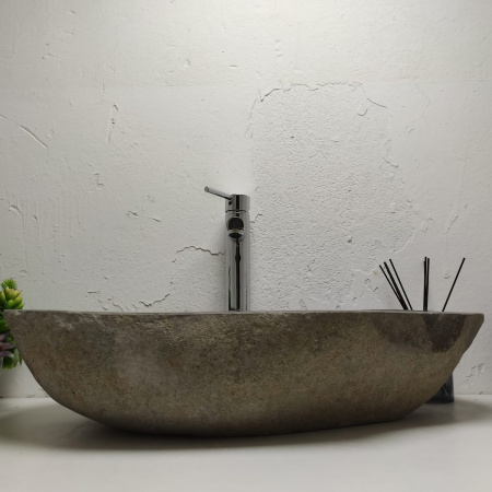 Накладная раковина из речного камня RS01314 (70*39*16) фото