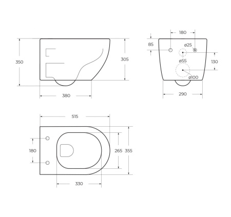 Унитаз подвесной безободковый Art&Max Sanremo AM026CHR/SC с сиденьем фото