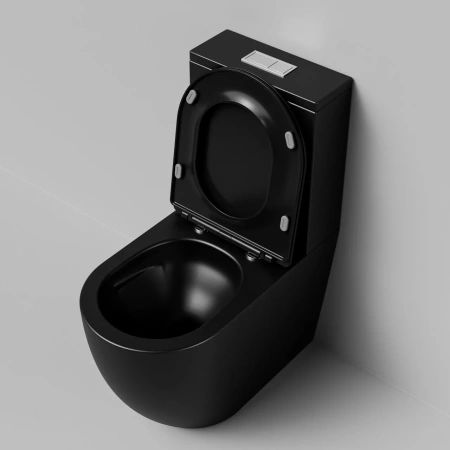 Унитаз напольный Grossman Tornado GR-4494BMSQ с сиденьем, черный матовый фото