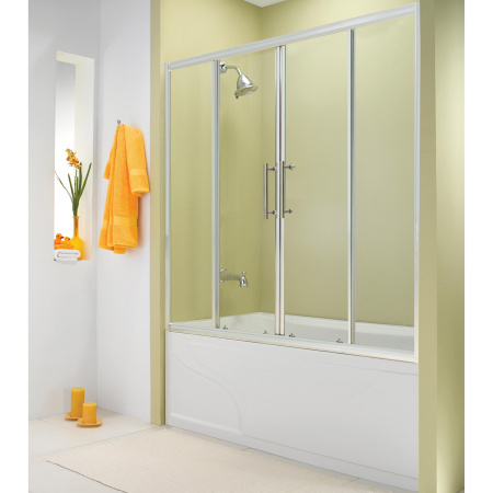 Шторка для ванны раздвижная Esbano ESDV1417 прозрачное стекло фото
