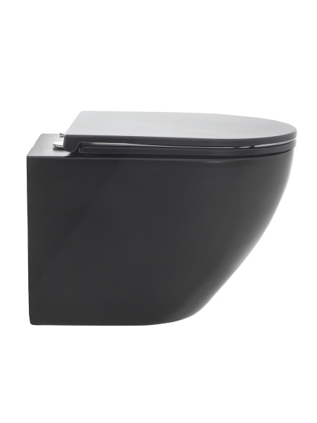 Подвесной унитаз безободковый AQUAme AQM2002MB с сиденьем SoftClose фото