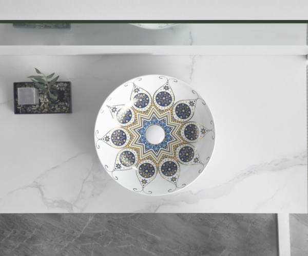 Накладная раковина Bronze de Luxe Lotos 5008 40x40 фото