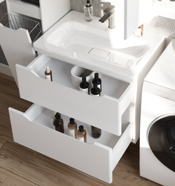 Тумба под раковину Style Line Марелла 70 Люкс Plus СС-00002407 белый глянец антискрейтч фото