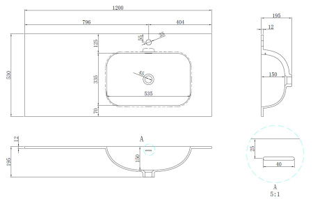 Раковина Vincea Elise 120 VCB-4EL120MW-R фото