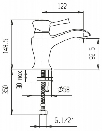 Смеситель для раковины Cezares Giubileo GIUBILEO-LSM1-01 фото