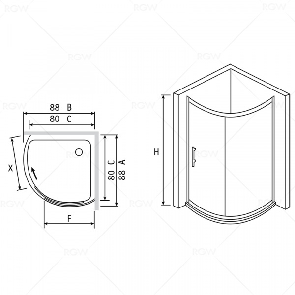 Душевой уголок RGW Passage PA-56 06085688-11 80x80 фото