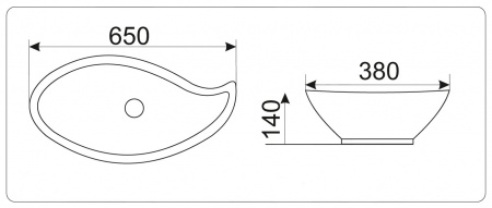 Накладная раковина CeramaLux N 9052 65х38 фото
