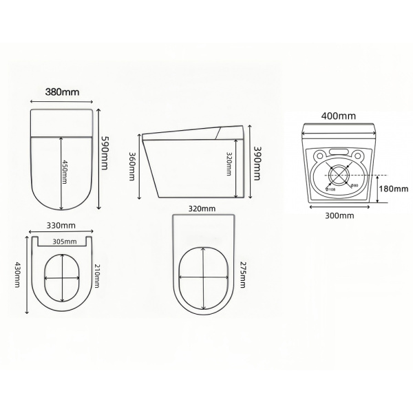 Электронный унитаз-биде импульсный Abber Bequem AC1120S с инсталляцией AC0101P2 фото