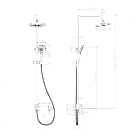 Душевая система (стойка) Lemark Minima LM3860C фото