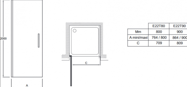 Душевая дверь Jacob Delafon Contra E22T90-GA 90 см фото