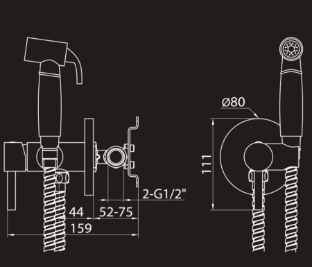 Гигиенический душ со смесителем Elghansa 22R0027 (Set-113) фото