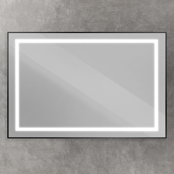 Зеркало с подсветкой и сенсорным выключателем BelBagno SPC-KRAFT-1200-800-SENS-NERO 120x80 черное фото