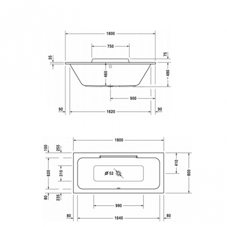 Акриловая ванна Duravit Durastyle 700298000000000 180x80 фото