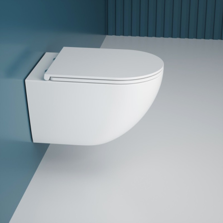 Подвесной унитаз безободковый Esbano FORTEX-53T с сиденьем фото