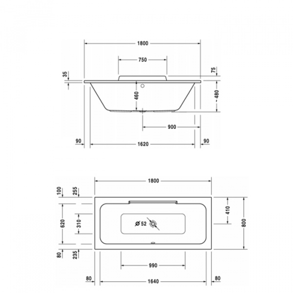 Акриловая ванна Duravit Durastyle 700298000000000 180x80 фото