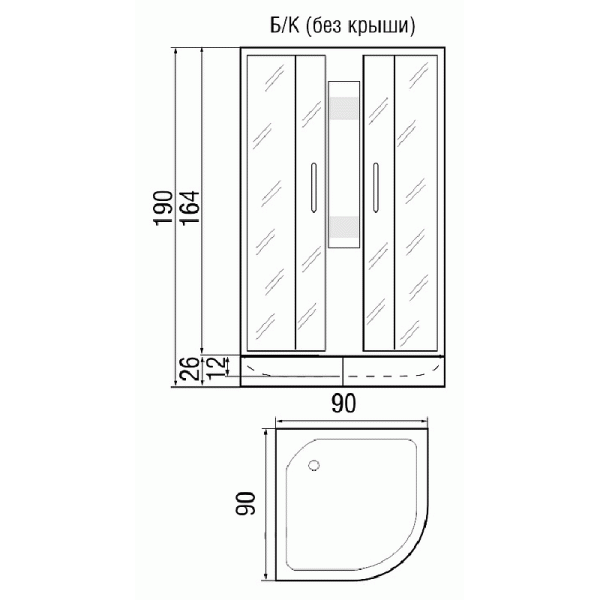 Душевая кабина River Amur Б/К 90/26 МТ фото